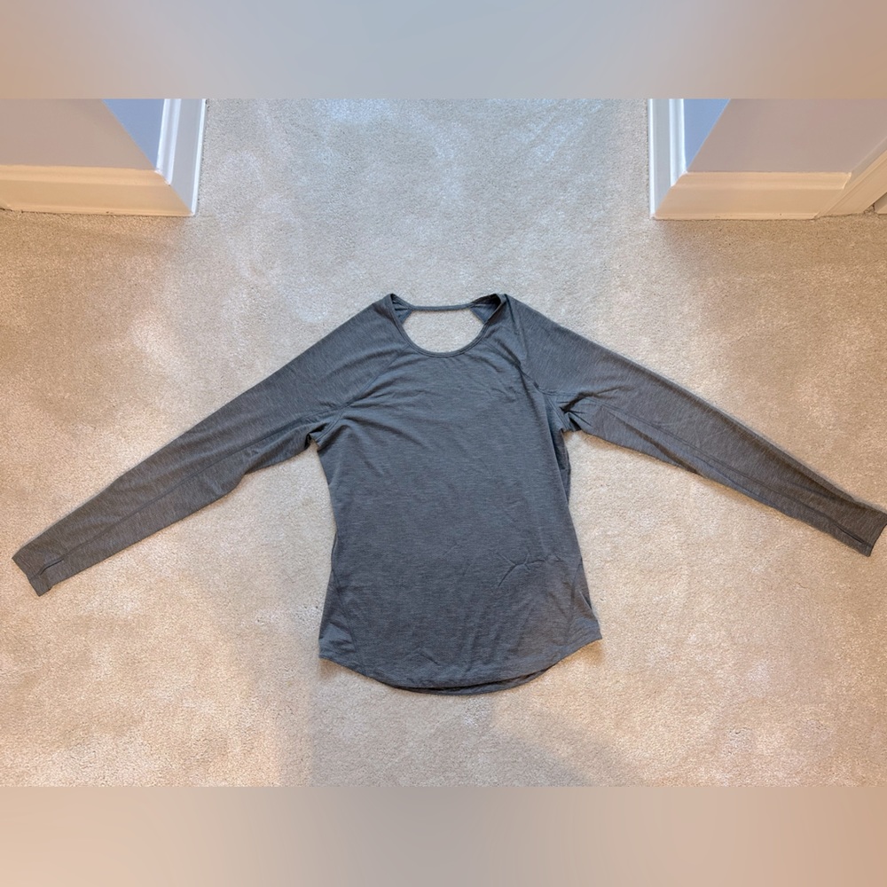ASICS long sleeve cut out back shirt. Size L